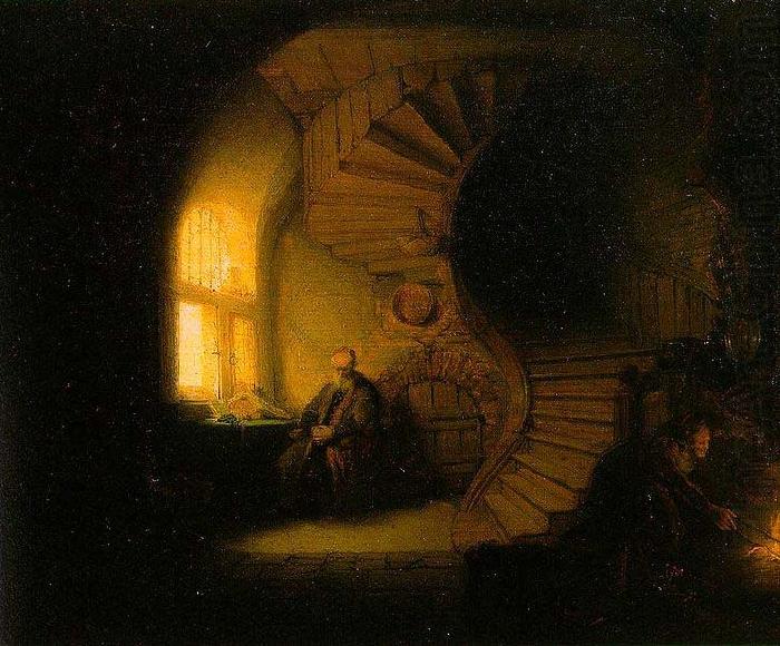 REMBRANDT Harmenszoon van Rijn The Philosopher in Meditation, china oil painting image